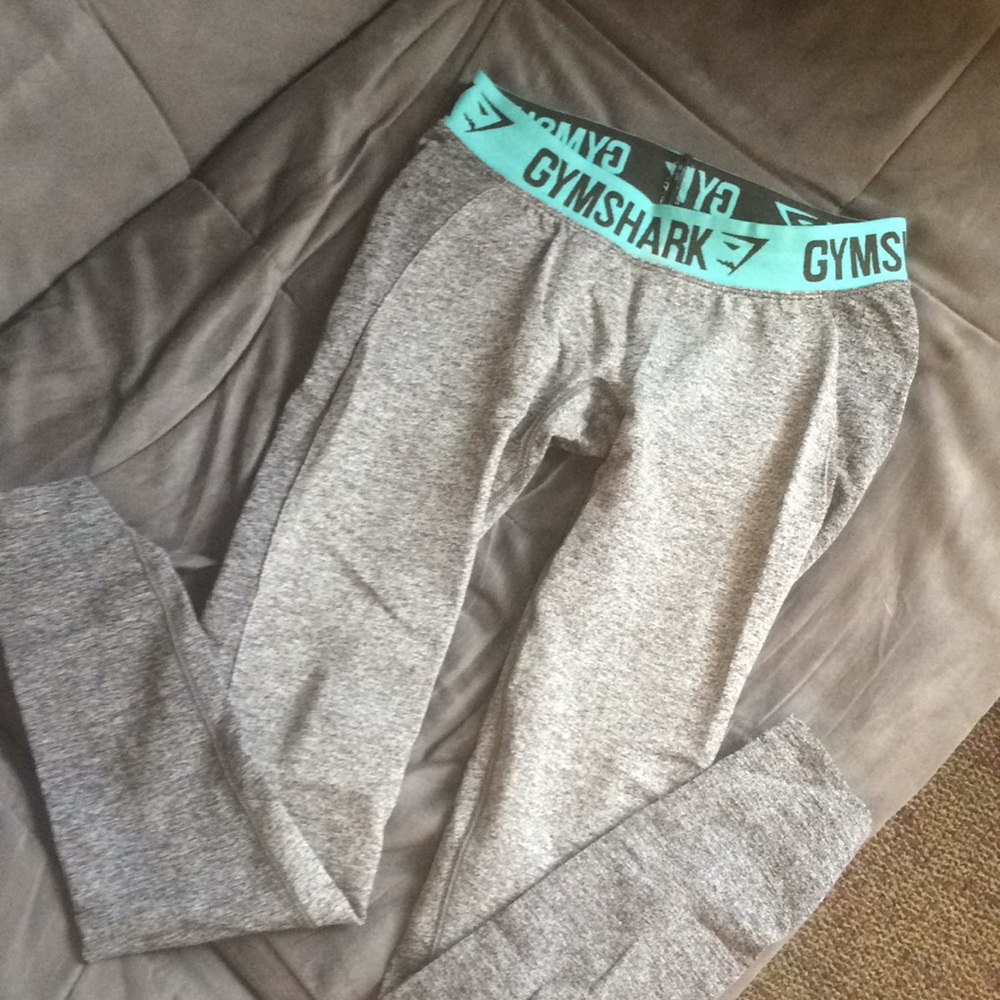 Gymshark Flex Leggings Small Gray Marl/Turquoise